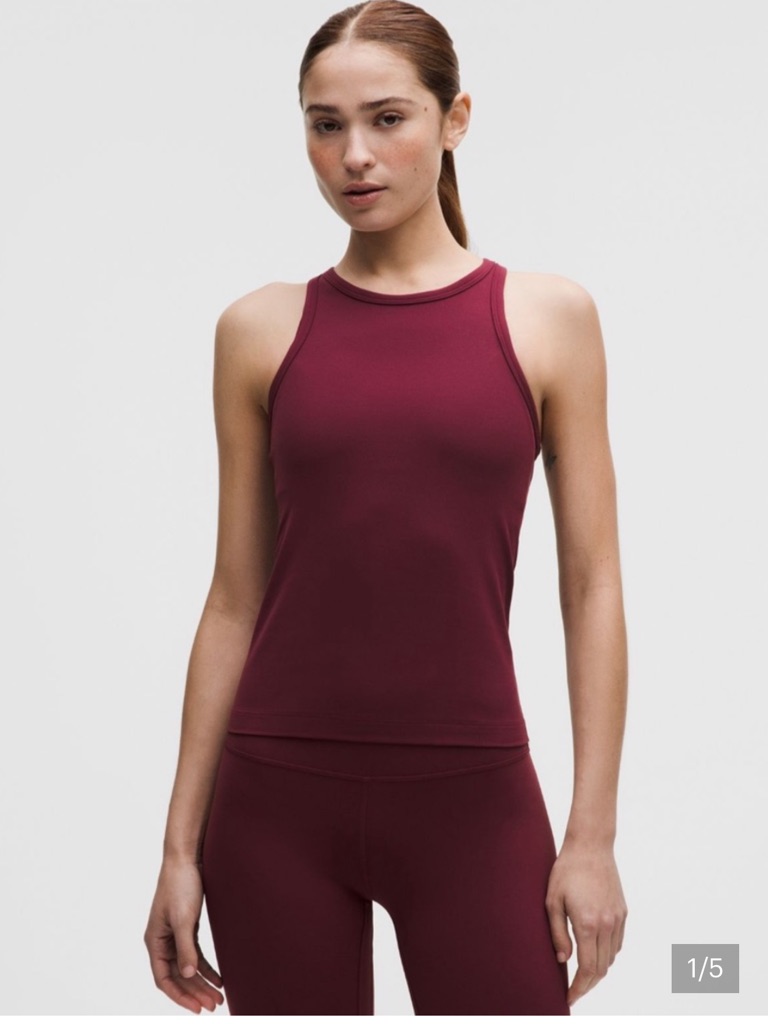 Rare Lululemon “Hawaiian” Align High-Neck Racerback Tank Garnet